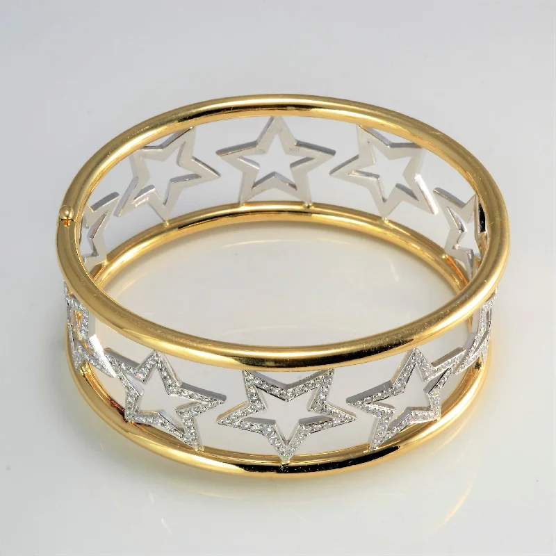 Best Jewelry Sale Prices – Limited-Time Offer Two Tone Gold Diamond Star Design Bangle | 1.81 ctw, 7''| Best Jewelry Sale Prices – Limited-Time Offer Two Tone Gold Diamond Star Design Bangle | 1.81 ctw, 7''|