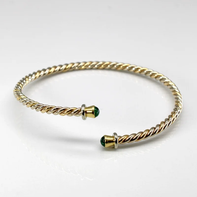 Limited-Time Jewelry Discounts – Shine Without The Splurge Two Tone Gold Emerald Bangle | 0.36ctw | 7.5"|
