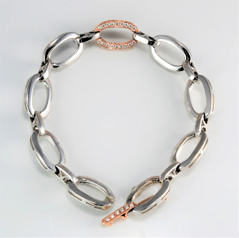 Best Jewelry Deals – Premium Quality At Exclusive Discounts Two Tone Gold Rolo Chain Diamond Bracelet | 0.24 ctw, 7''| Best Jewelry Deals – Premium Quality At Exclusive Discounts Two Tone Gold Rolo Chain Diamond Bracelet | 0.24 ctw, 7''|