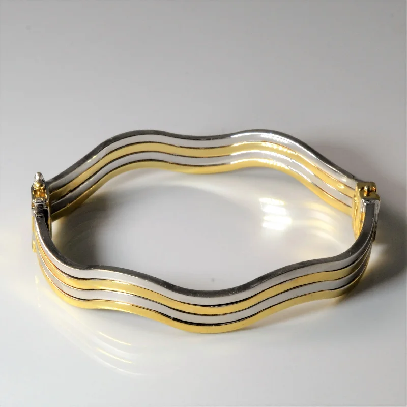 Shop Modern Jewelry Collections With Exclusive Discounts Two Tone Wave Bangle | 7.5" | Shop Modern Jewelry Collections With Exclusive Discounts Two Tone Wave Bangle | 7.5" |