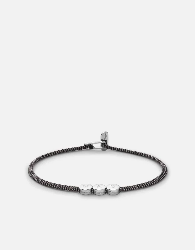 Jewelry Flash Sale – Stylish Designs At Unbeatable Rates Type Metric 2.5mm Rope Bracelet, Sterling Silver/Black/Gray