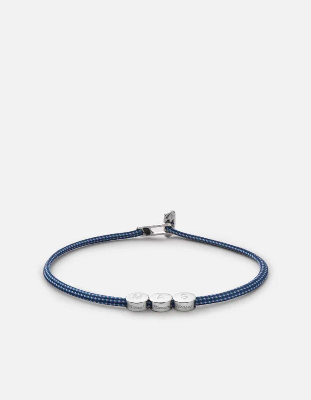 Exclusive Gemstone Jewelry Markdowns – Shop Now Type Metric 2.5mm Rope Bracelet, Sterling Silver/Dark Blue