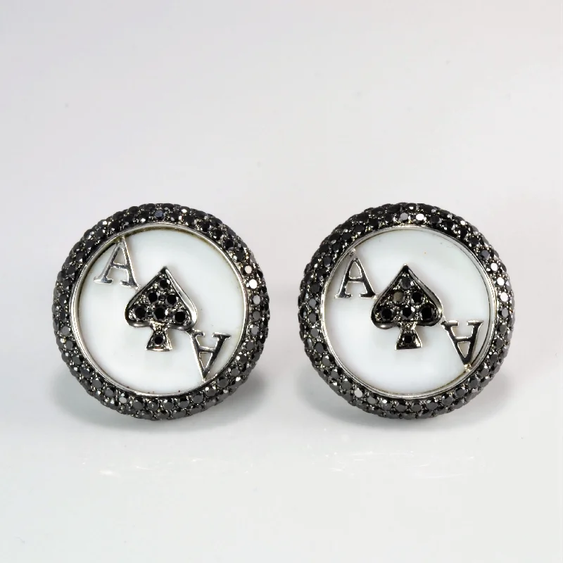 Eco-Friendly Sustainable Jewelry For Conscious Buyers Unique Black Diamond Ace Cufflinks | 3.72 ctw | Eco-Friendly Sustainable Jewelry For Conscious Buyers Unique Black Diamond Ace Cufflinks | 3.72 ctw |