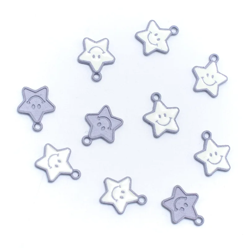 Don't Miss These Dazzling Jewelry Discounts 10 units Pendant antique silver jewelry smiley star pendant Jewelry Findings & Components D-3-502