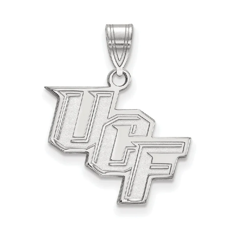 Limited-Stock Jewelry Sale – Once It's Gone, It's Gone 10k White Gold Central Florida Medium 'UCF' Pendant