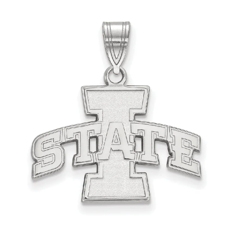 Accessorize For Less – Luxury Jewelry At Affordable Prices 10k White Gold Iowa State Medium 'I STATE' Pendant