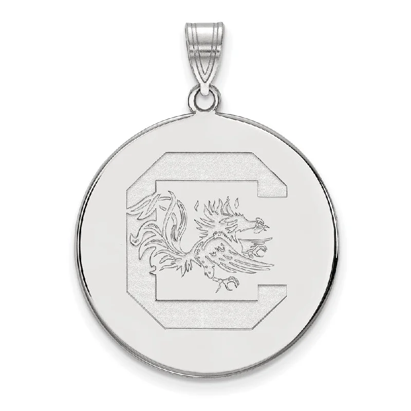 Dainty Floral Jewelry For Feminine Elegance 10k White Gold South Carolina XL Disc Pendant