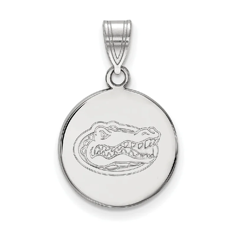 Luxury Meets Affordability – Jewelry Sale Now Live 10k White Gold U of Florida Medium Mascot Disc Pendant
