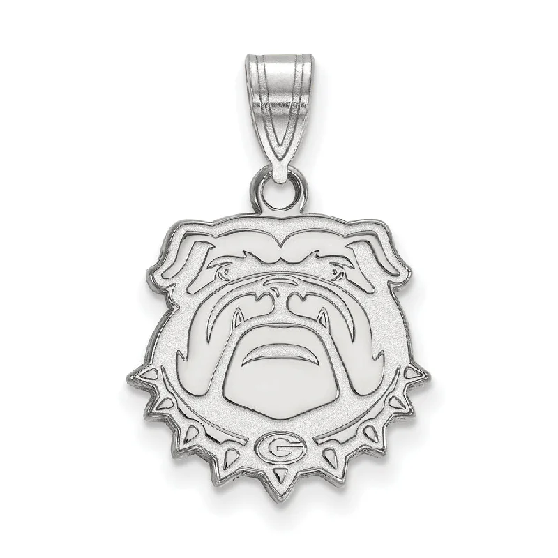 Limited-Time Jewelry Sale – Elegant Styles At Less 10k White Gold U. of Georgia Medium Bulldog Pendant