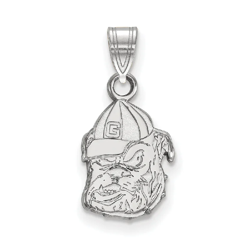 Affordable Gold-Plated Jewelry For Modern Fashion 10k White Gold U. of Georgia Small Mascot Pendant