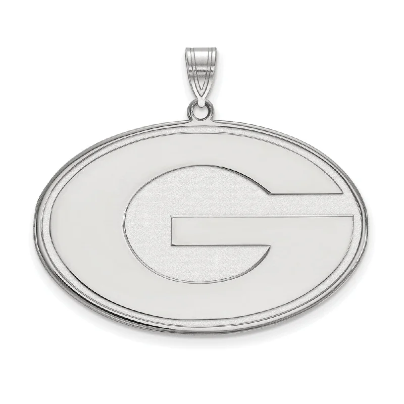 Get Ready To Sparkle – Special Jewelry Discounts 10k White Gold U. of Georgia XL 'G' Pendant