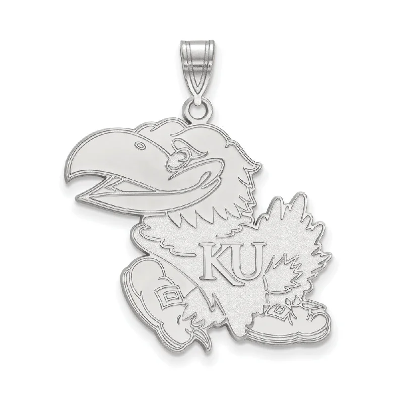 Affordable Luxury Jewelry For Every Occasion 10k White Gold U. of Kansas XL Pendant