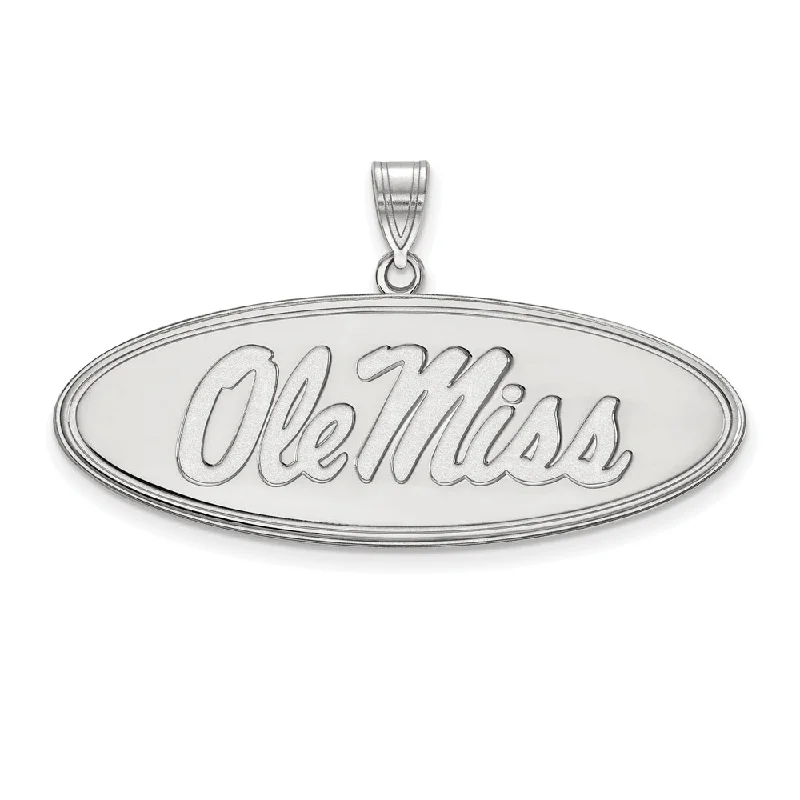 Jewelry Sale – Exclusive Styles At Lower Prices 10k White Gold U. of Mississippi Large Oval 'Ole Miss' Pendant Jewelry Sale – Exclusive Styles At Lower Prices 10k White Gold U. of Mississippi Large Oval 'Ole Miss' Pendant