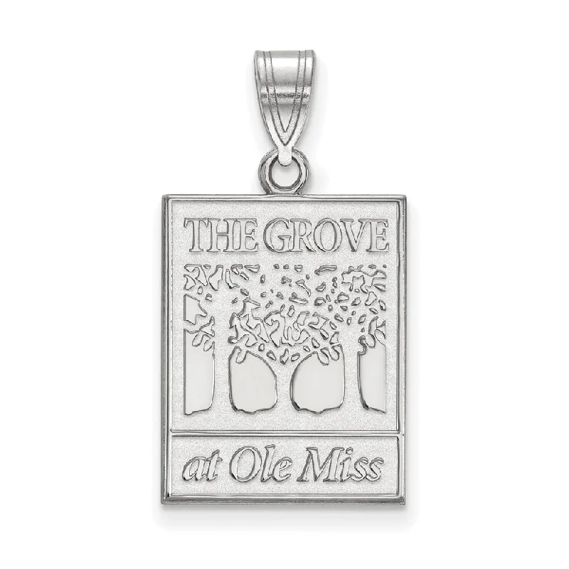 Handmade Pearl Jewelry For Timeless Elegance 10k White Gold U. of Mississippi Large Pendant