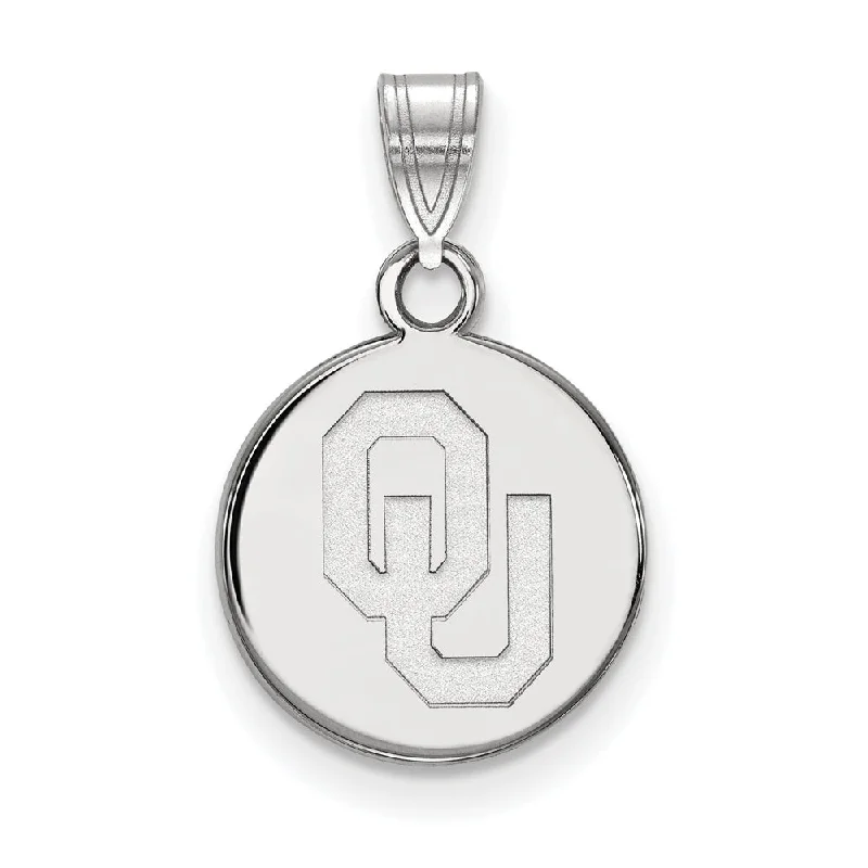 Classic And Modern Jewelry Styles On Sale 10k White Gold U. of Oklahoma Small 'OU' Disc Pendant Classic And Modern Jewelry Styles On Sale 10k White Gold U. of Oklahoma Small 'OU' Disc Pendant