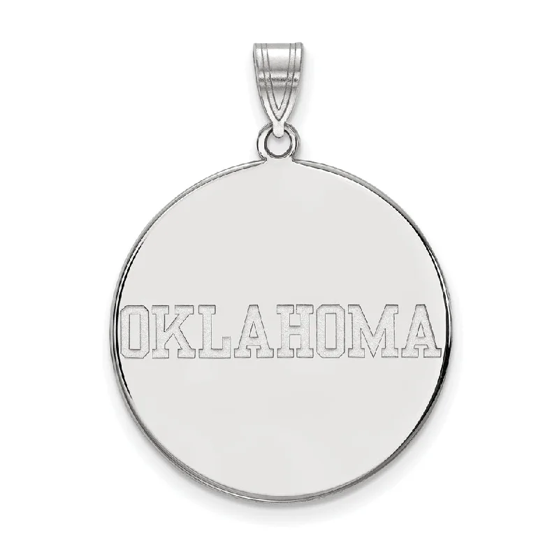 Best-Selling Jewelry Now Available At Special Deals 10k White Gold U. of Oklahoma XL Disc Pendant