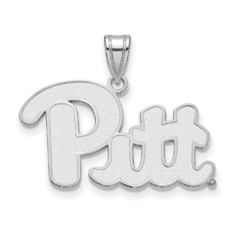 Last Chance To Grab Your Favorite Jewelry At A Discount 10k White Gold U. of Pittsburgh Large 'Pitt' Pendant