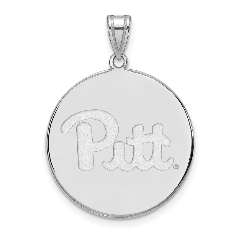 Flash Sale On Exquisite Jewelry – Don't Miss Out 10k White Gold U. of Pittsburgh XL Disc Pendant