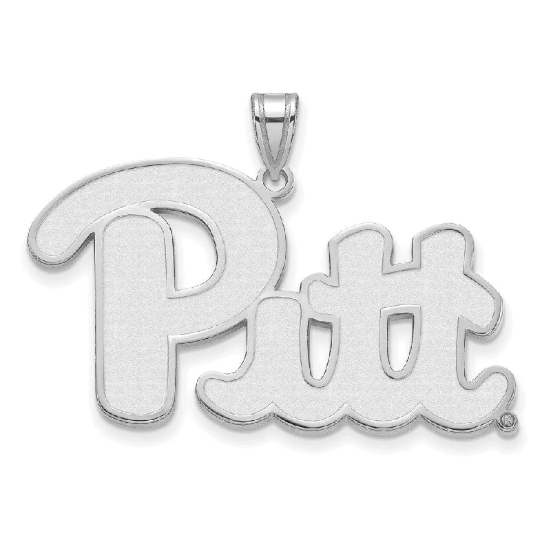 Affordable Glamour – Premium Jewelry At Special Prices 10k White Gold U. of Pittsburgh XL Pendant