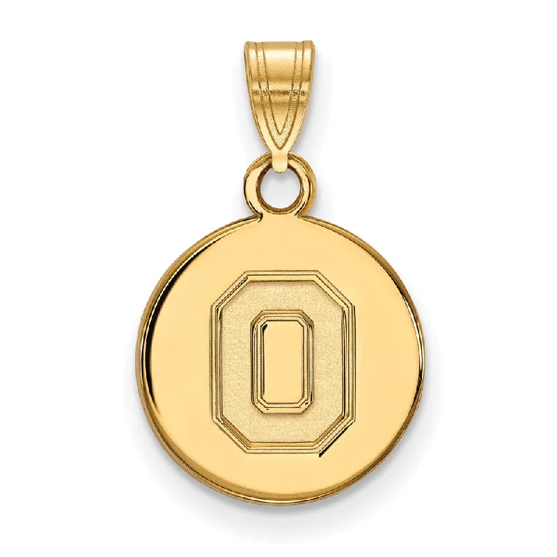 10k Yellow Gold Ohio State Small Disc Pendant