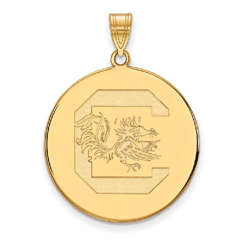 Limited-Stock Jewelry Sale – Once It's Gone, It's Gone 10k Yellow Gold South Carolina XL Disc Pendant