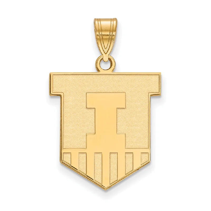 Timeless Elegance, Temporary Discounts – Act Fast 10k Yellow Gold U. of Illinois Large Shield Logo Pendant