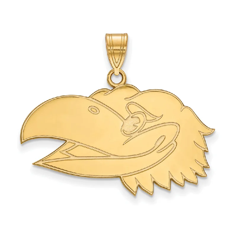 Unmissable Jewelry Sale – Shop Before It's Too Late 10k Yellow Gold U. of Kansas Large Left Profile Mascot Pendant