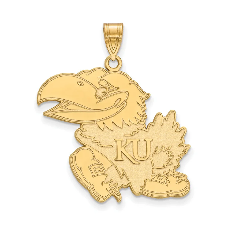 Last Chance To Grab Your Favorite Jewelry At A Discount 10k Yellow Gold U. of Kansas XL Pendant