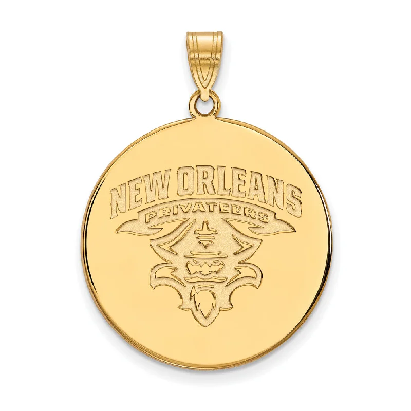 Breathtaking Jewelry, Breathtaking Prices 10k Yellow Gold U. of New Orleans XL Disc Pendant