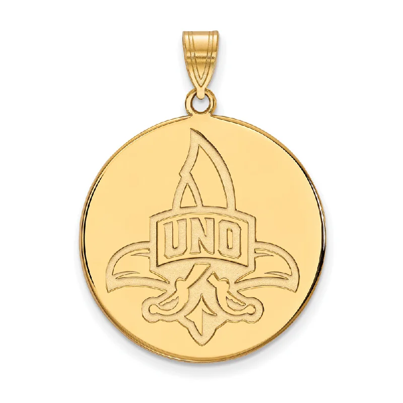 Flash Deals On Fine Jewelry – Shop Before It's Gone 10k Yellow Gold U. of New Orleans XL Logo Disc Pendant