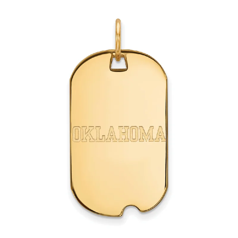 Limited-Stock Jewelry Sale – Once It's Gone, It's Gone 10k Yellow Gold U. of Oklahoma Dog Tag Pendant