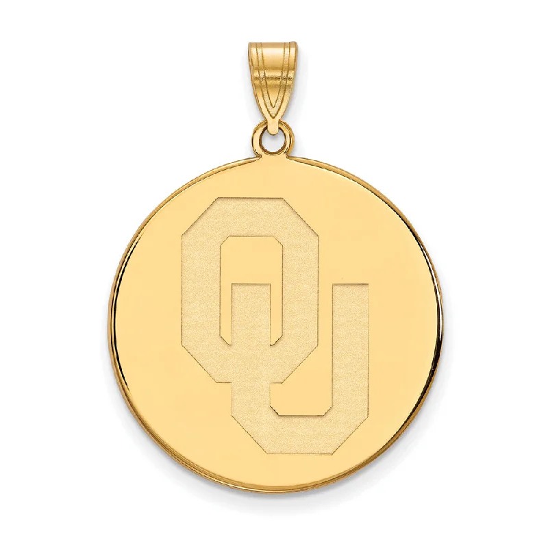 Jewelry Sale Alert – Shop Timeless Elegance Today 10k Yellow Gold U. of Oklahoma XL 'OU' Disc Pendant