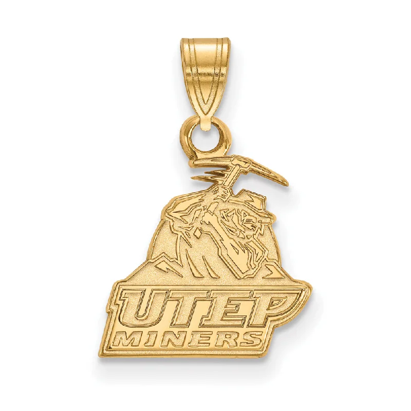 Make Your Outfit Shine With Discounted Jewelry 10k Yellow Gold U. of Texas at El Paso Small 'Miners' Pendant Make Your Outfit Shine With Discounted Jewelry 10k Yellow Gold U. of Texas at El Paso Small 'Miners' Pendant