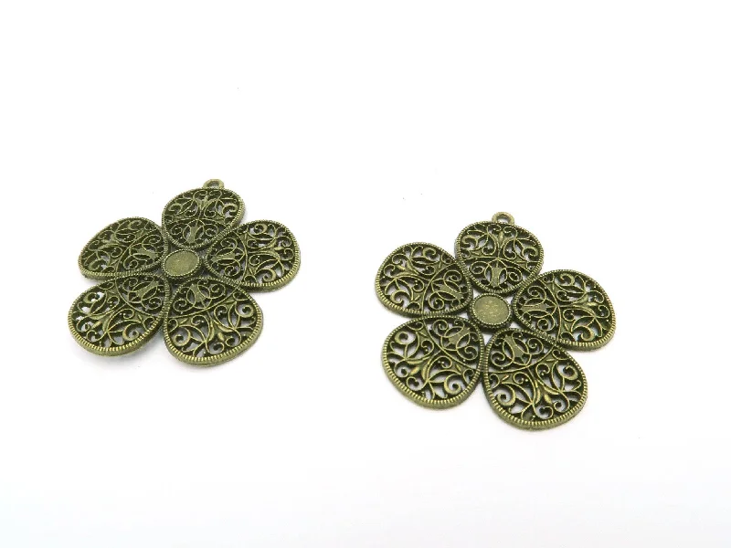 Best Jewelry Deals – Premium Quality At Exclusive Discounts 10pcs Antique Brass Flower Pendants  jewelry supplies jewelry finding D-3-10