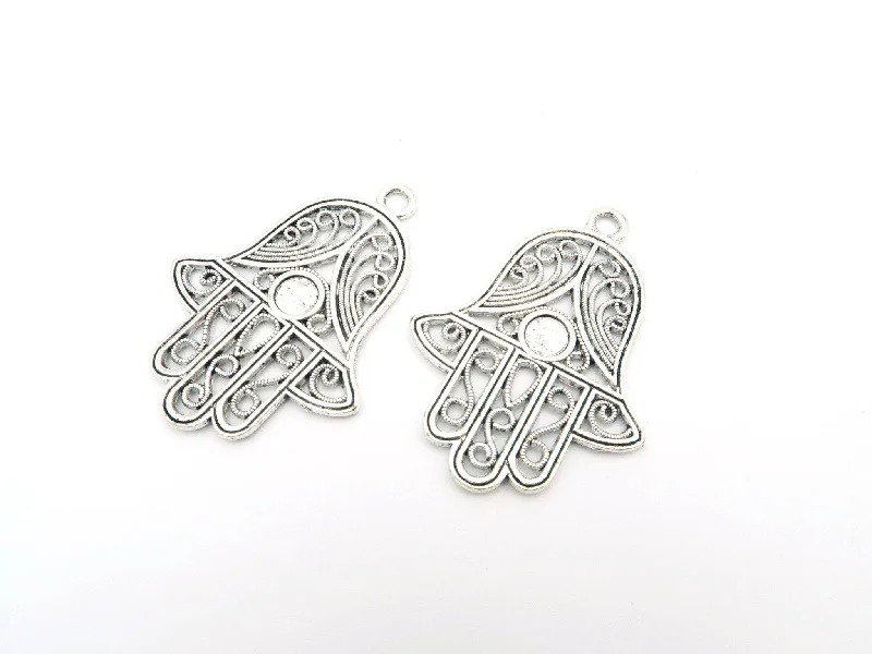 The Perfect Accessory For Less – Jewelry Sale Live 10pcs Antique Silver Fatima Hand Pendants  jewelry supplies jewelry finding D-3-12