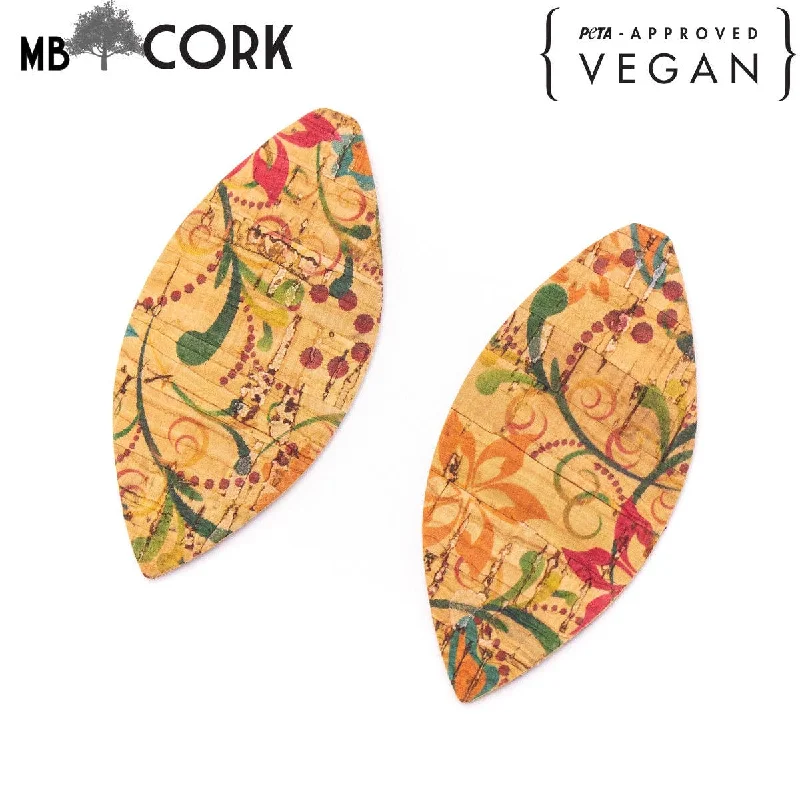 Shop Fine Jewelry With Exclusive Savings 10Pcs Leaf-shaped Double-sided printing cork fabric suitable for any jewelry DIY D-3-460