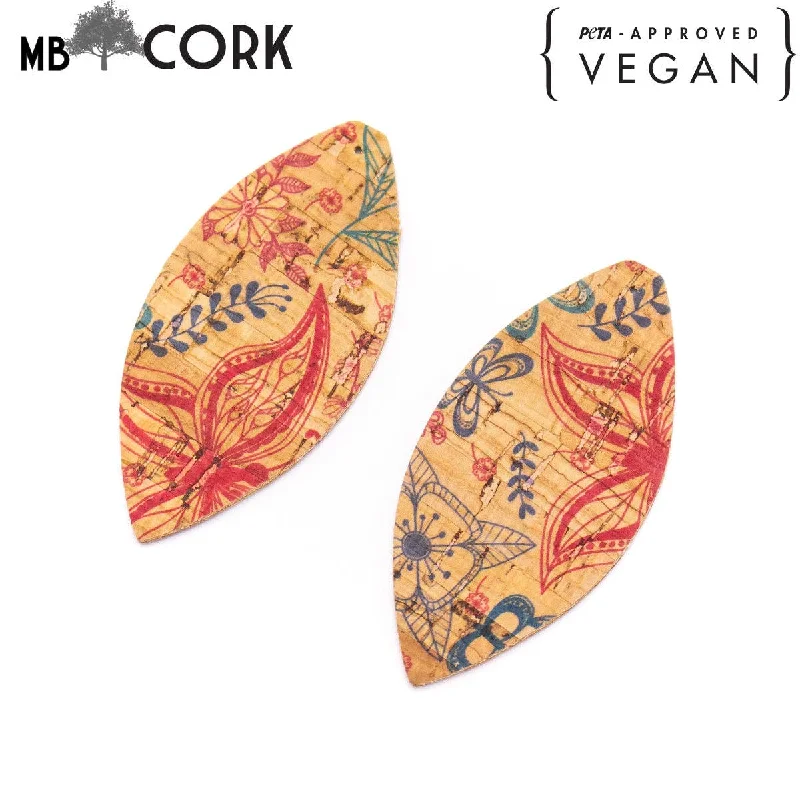 Premium Jewelry, Premium Discounts – Act Fast 10Pcs Leaf-shaped Double-sided printing cork fabric suitable for any jewelry DIY D-3-463