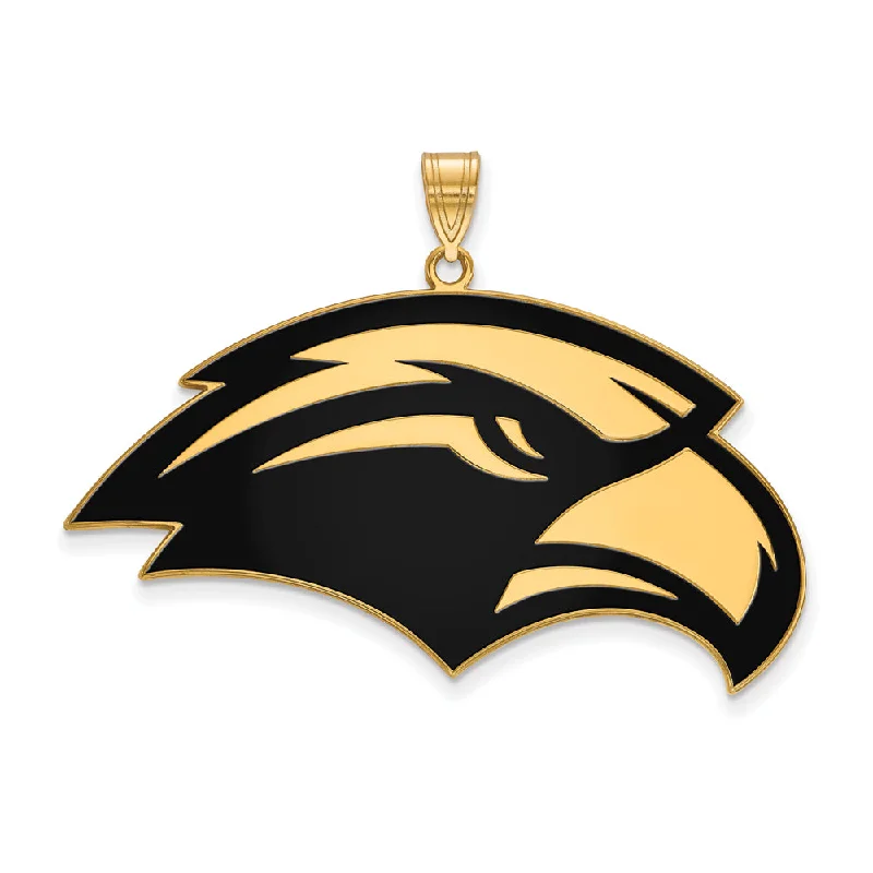 Exclusive Jewelry Offers – Shine For Less 14k Gold Plated Silver Southern Miss XL Enamel Pendant