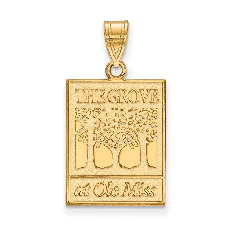 14k Gold Plated Silver U. of Mississippi Large Pendant