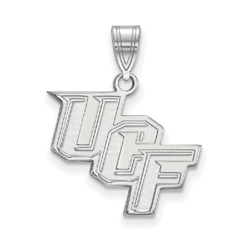 Flash Sale On Stunning Jewelry – Don't Miss Out 14k White Gold Central Florida Medium 'UCF' Pendant