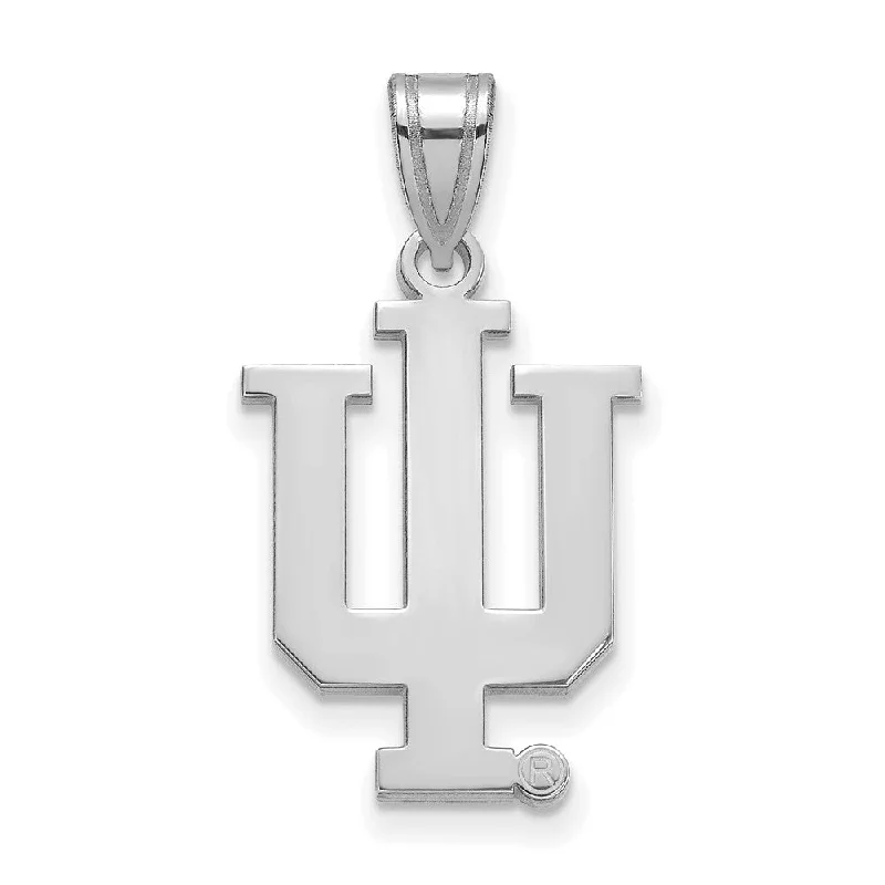 Huge Savings On Premium Jewelry Styles 14k White Gold Indiana U Large 'IU' Pendant Huge Savings On Premium Jewelry Styles 14k White Gold Indiana U Large 'IU' Pendant