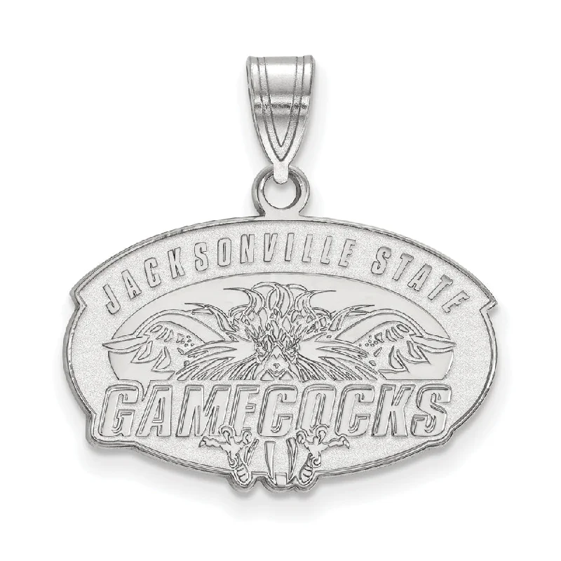 14k White Gold Jacksonville State Medium Pendant