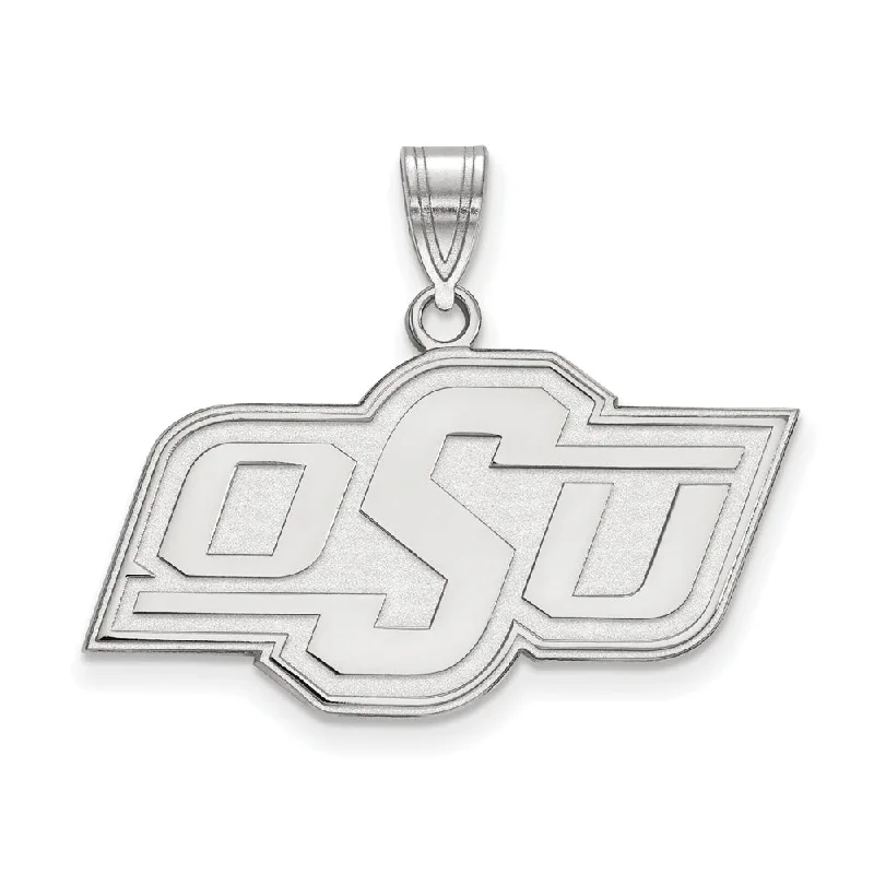 Limited Stock On Premium Jewelry At Low Prices 14k White Gold Oklahoma State Medium Pendant Limited Stock On Premium Jewelry At Low Prices 14k White Gold Oklahoma State Medium Pendant