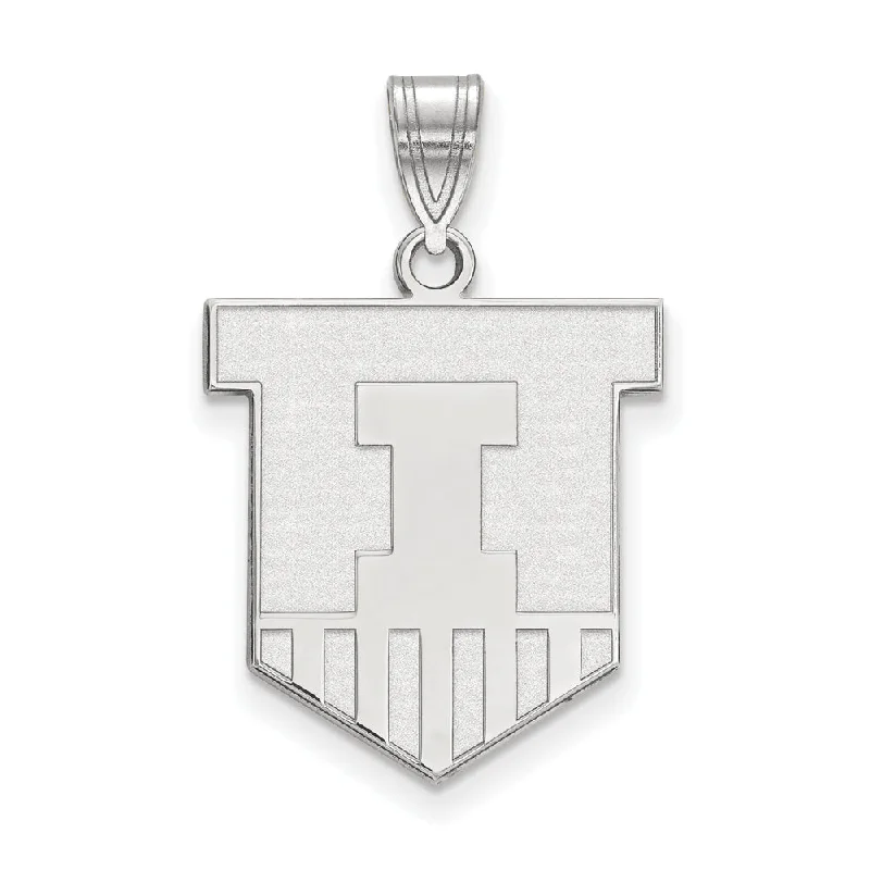 The Perfect Jewelry Piece At The Perfect Discount 14k White Gold U. of Illinois Large Shield Logo Pendant