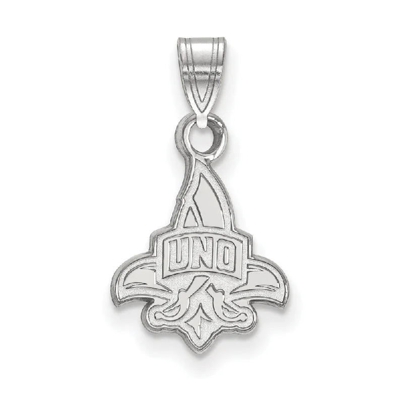 Discounted Jewelry For A Glamorous Look 14k White Gold U. of New Orleans Small Pendant