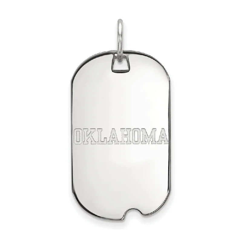 Special Jewelry Deals – Upgrade Your Collection 14k White Gold U. of Oklahoma Dog Tag Pendant