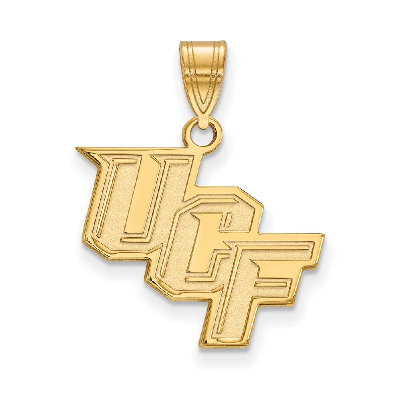 Classic And Modern Jewelry Styles On Sale 14k Yellow Gold Central Florida Medium 'UCF' Pendant