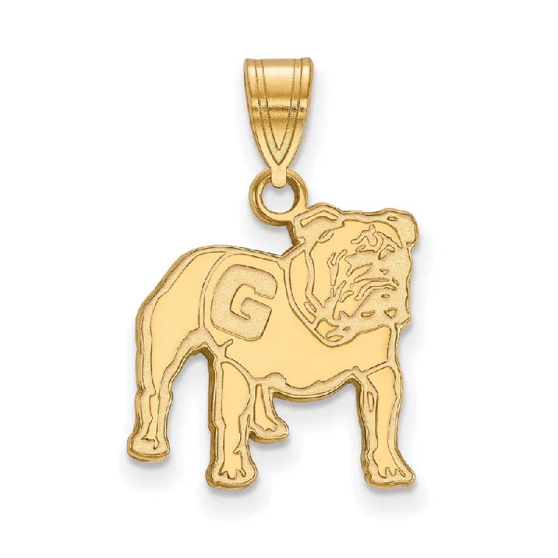 Fashion-Forward Geometric Jewelry For Contemporary Style 14k Yellow Gold U. of Georgia Medium Mascot Logo Pendant
