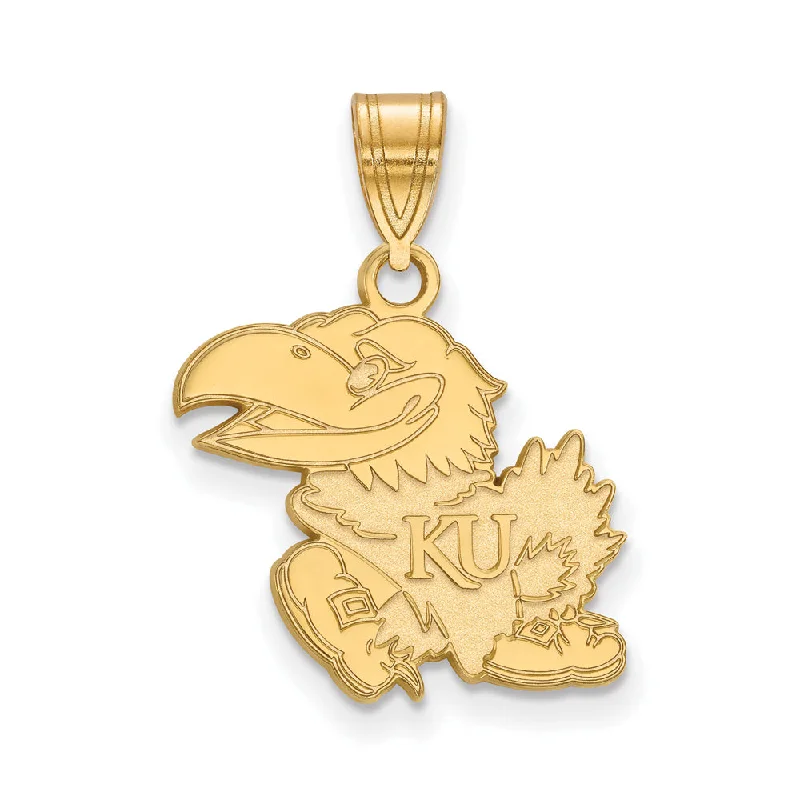 Your Perfect Accessory Now At The Best Price 14k Yellow Gold U. of Kansas Medium Mascot Pendant