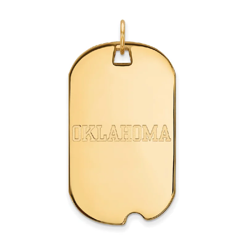 Sparkle For Less – Shop Our Limited-Time Jewelry Deals 14k Yellow Gold U. of Oklahoma Large Dog Tag Pendant